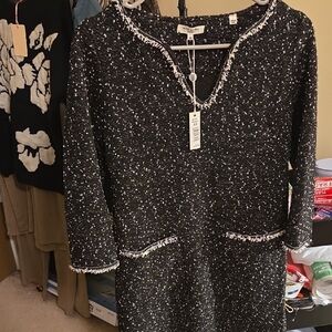 Max Studio NWT Black and White Tweed Long Sleeve Dress...xs